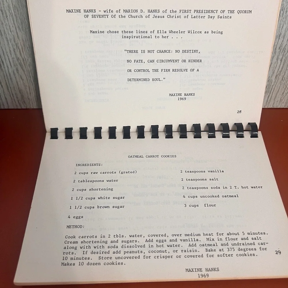 Vintage Food for Body and Soul LDS Cookbook 1969 Recipes Poetry Spiral Bound